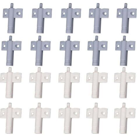 Ulisem Lot de 20 amortisseurs de porte de cuisine en ABS haute résistance recyclable pour réduire le bruit pour bureau/armoire/tiroir et porte (blanc + gris) (1/4)