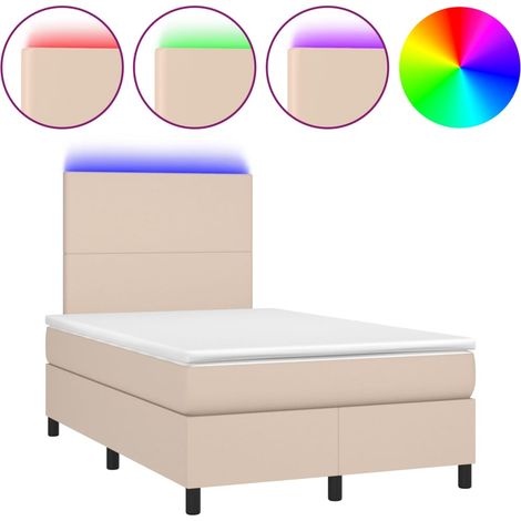 Maison Exclusive - Cama box spring colchón LED cuero sintético ca