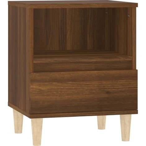Comodino con cassetto e vano a giorno 40 x 35 x 50 cm MDF marrone DEC033718