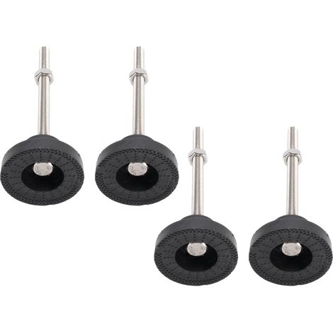 Lot de 4 pieds de nivellement réglables M8 avec base en caoutchouc (1/4)