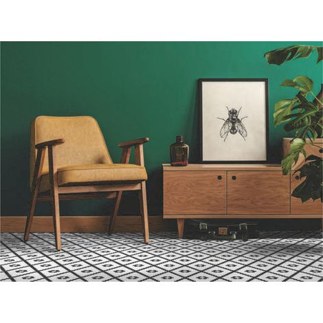 Mosaïque Art factory hexagone 2.6x2.2cm motif Minuetto noir et blanc sur trame nylon 33.3x33.3cm Satiné - Boîte de 1 m2 (1/2)