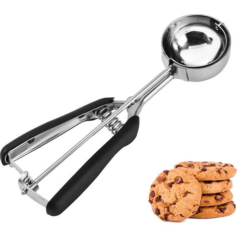 Paletta per gelato in acciaio inox 304, utilizzabile anche per torte, dessert e altre bevande, con un diametro di 5 cm. (1/2)