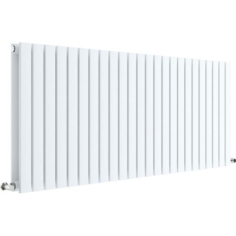 Nuie 600mm x 1398mm Satin White Sloane Double Panel Radiator - HLW59D (1/6)