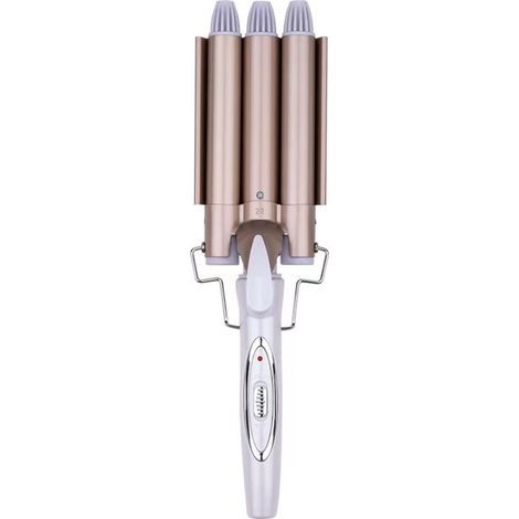 Fer à friser, or champagne (25(mm), fer à friser en céramique à trois tubes ondulés (1/5)
