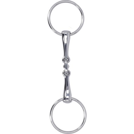 Mors de bride pour cheval en acier inoxydable flexible, articulé, résistant à l'usure et à la rouille, avec anneau en O, pour courses hippiques
