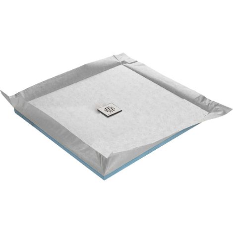 U-Tile – Receveur de douche à carreler ultra plat 120 x 120 cm – Natte étanche pré-montée – Siphon ultra plat 40 mm – Évacuation rapide (1/5)