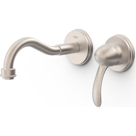 Mitigeur évier mural Bec 210 mm ACIER TRES CLASIC - TRES 24220001AC (1/2)