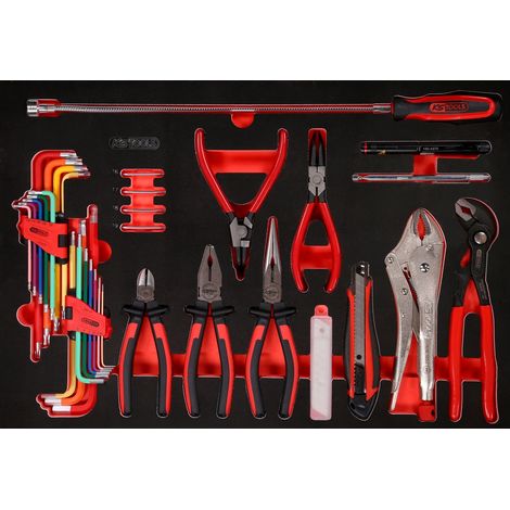 KS Tools Zangen- / und Winkelstiftschlüssel-Satz in Schaumstoffeinlage, 45-tlg. (1/3)