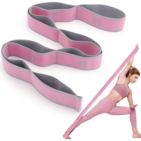 Bandes De Résistance - 85 Cm X 4 Cm - Pour Yoga Pilates Fitness Et Étirements - Rose (1/5)