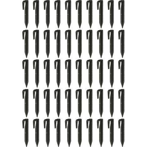 vhbw 50x estacas de tierra para cable delimitador compatible con Zuchetti robot cortacésped - Anclaje al suelo (set), plástico, negro