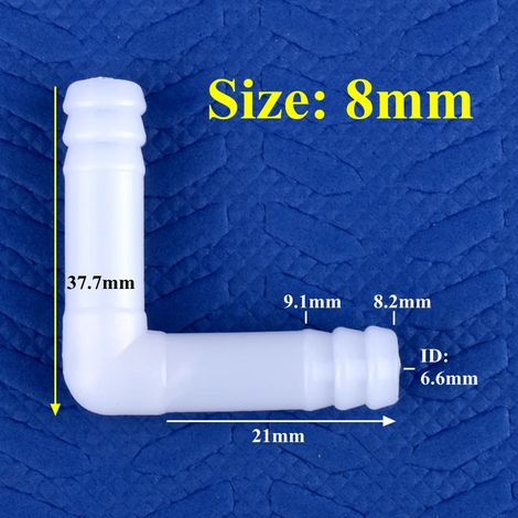 (50 pièces - 8-8 mm) 5 à 500 raccords coudés en PE de 8 et 10 mm pour aquarium, réservoir, pompe à air, tuyau d'arrosage, système d'irrigation et tuyau de jardin. (1/5)