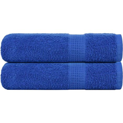 Serviettes de bain FROGN, lot de 2, bleues, 100 x 150 cm, 360 g/m²