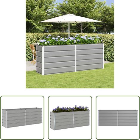 Pot industriel - Jardinière Gris clair 480 x 50 x 45 cm Acier galvanisé (1/5)