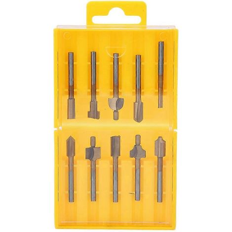 10-teiliges Fräser-Set aus HSS-Gold-Titan-beschichteten Fräsern für die Holzbearbeitung