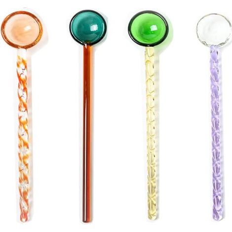 Cucharilla De Vidrio - 177 Mm - Para Café Cócteles Y Bebidas - 4 Unidades (1/5)