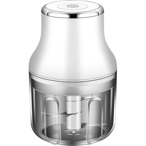 Mini robot culinaire, mini hachoir rechargeable par USB, puissant broyeur d'ail, mixeur de légumes, hachoir à légumes sans fil pour fruits, viande, etc 250ml (1/5)