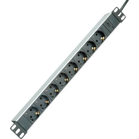 Roline 19.07.1622 Multipresa per rack 19 8 scomparti Grigio luminescente Connettore IEC 1 pz.
