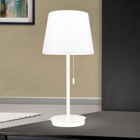 [GEBRAUCHT] B-Ware Orion Tischleuchte Ludwig USB Tischlampe Leuchte Lampe Stahl Leinen weiß 50cm (1/2)