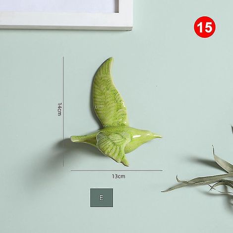 3D-Wanddekorationen aus Keramik in Vogelform – 15 Stück