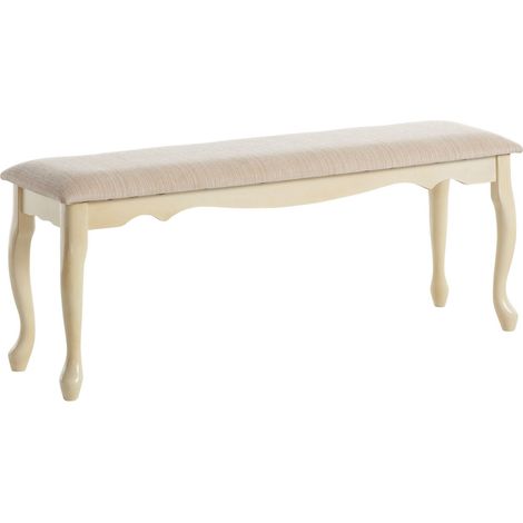 QUEEN ANNE-Banc vintage blanc crème (1/4)