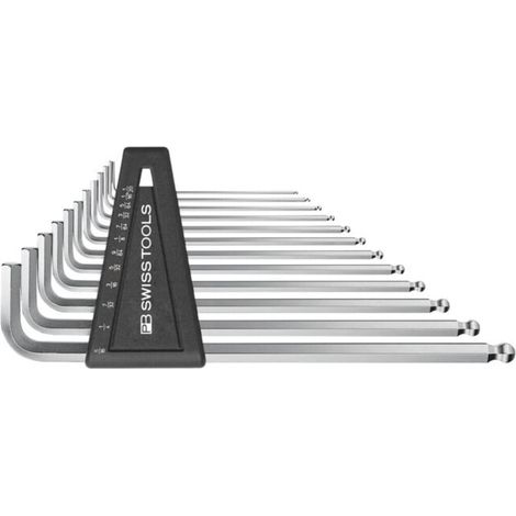 PB Swiss Tools Jeu de clés mâles coudées 6 pans dimensions en pouces, chromées, Nombre de tournevis: 12Z