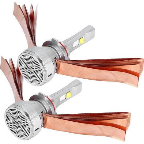 2 Stück Mini-LED-Autoscheinwerfer mit doppelter Wärmeableitung, 6000K, 800LM, 12V9006 (1/5)