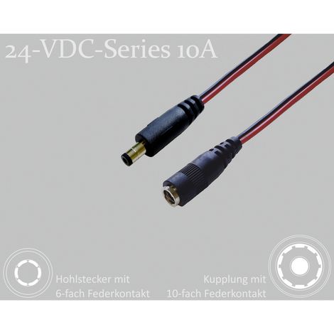BKL Electronic 075907 DC-Steckverbinder DC-Hohlstecker - DC-Kupplung 5.5 mm 2.5 mm 5.5 mm 2.5 mm 2 m (1/2)