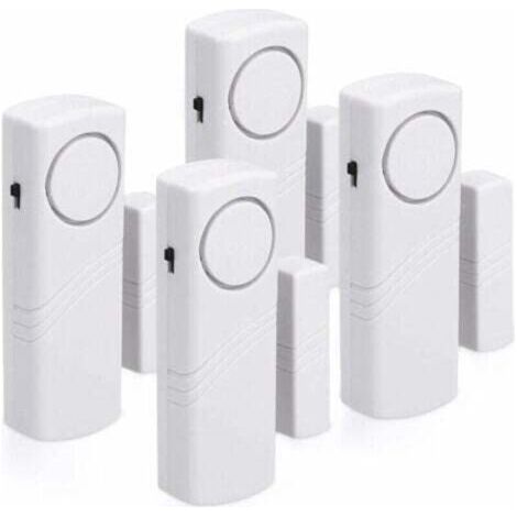 Alarme sans fil magnétique portes fenêtres Lot de 4 120 dB Sécurité domestique (1/4)