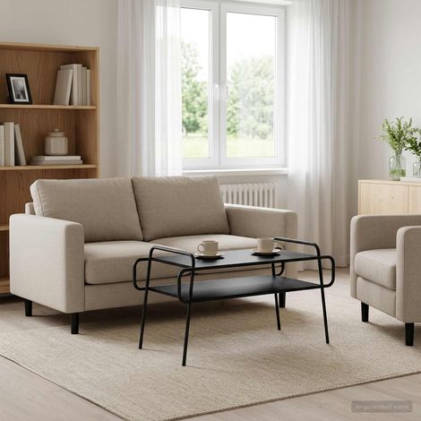 vidaXL Mesa de centro Roble Negro 100 x 50 x 51 cm (1/5)