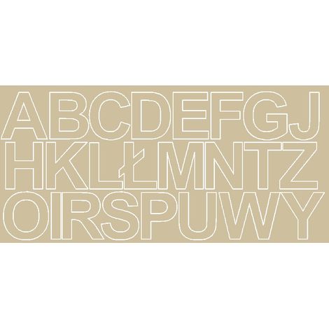 Lettere adesive autoadesive, 7 cm, beige lucide