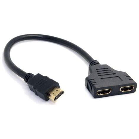 Répartiteur HDMI - HDMI mâle vers 2 HDMI femelle (1 entrée, 2 sorties) H501 (1/5)