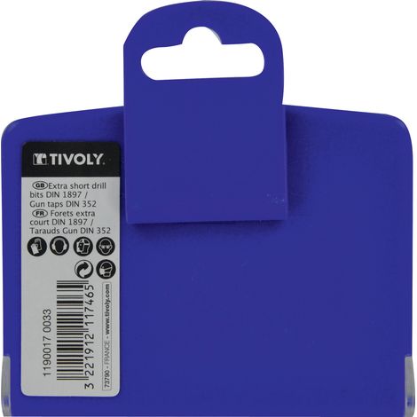 Tivoly • Confezione da 4 maschi a macchina GUN DIN 352 HSS da M4 a M10 + 4 punte per metallo HSS