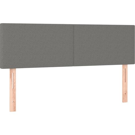 Cabecero accesorio para dormir mueble de dormitorio 2 piezas 72 x 5 x 78/88 cm tela gris oscuro TDL0206369