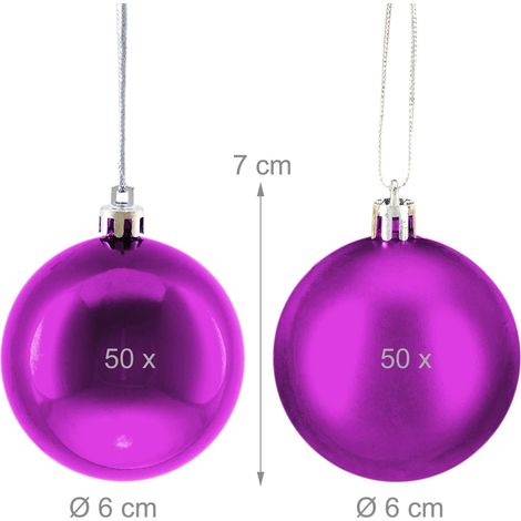 Set di 100 palline di Natale decorative opache e lucide 7 x 6 cm in polistirene rosso 130017197