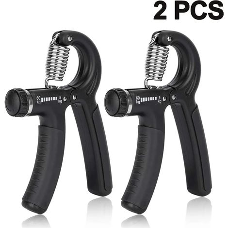 Conjunto de 2 dispositivos de entrenamiento de manos, mancuerna para dedos, entrenador de agarre de manos, entrenador muscular de manos con resistencia ajustable, entrenamiento de fuerza de antebrazo, (1/5)