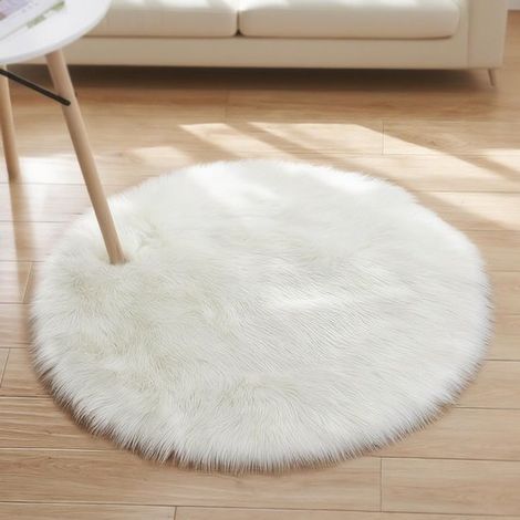 Tapis en fausse fourrure - Tapis doux et confortable, idéal pour le salon ou la chambre - Peut servir de couvre-canapé ou de coussin - 50 cm (1/5)