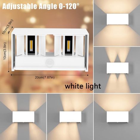 Applique LED da parete 24W, applique da parete per esterni, luce bianca 3000K, impermeabile IP65, fascio luminoso orientabile di 120°, adatta per corridoi e garage (1/4)