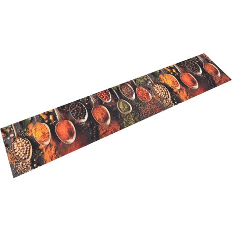 Tapis de cuisine Tapis de salon Tapis d'entrée lavable impression cuillère épices 60x300 cm 55310 (1/5)