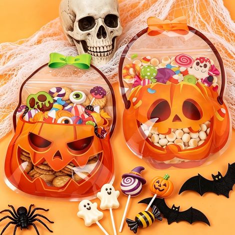 Set of 26 Halloween Candy Bags, Self-Sealing Plastic Bags (1/5)