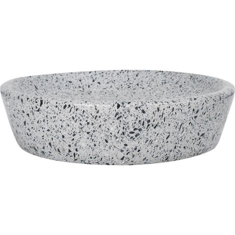Jabonera Q-BATH PREMIUM DECOR 1556, gris terrazo (1/4)
