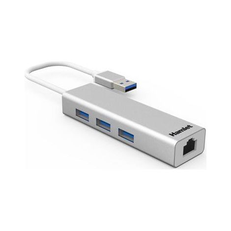 Hamlet XHUB330LAN replicatore di porte e docking station per laptop USB 3.2 Gen 1 (3.1 Gen 1) Type-A Argento (1/4)