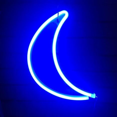 Luminaire Néon Lune - Décoration Murale Sans Fil - Pour Chambre D Enfant Salon Fête - 10 x 30 cm - 1 Pièce (1/5)