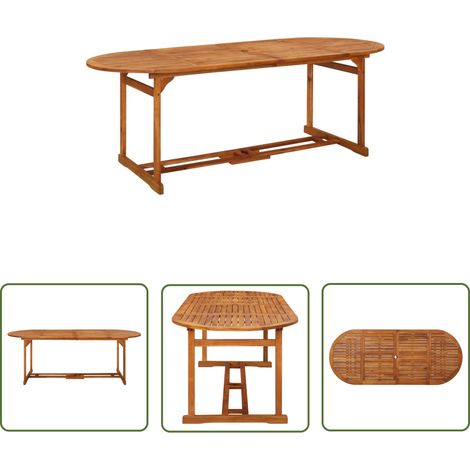 SKM Table à dîner de jardin 220x90x75 cm Bois d'acacia massif (1/5)