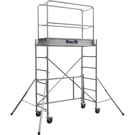 DUARIB GROUP - Échafaudage Acier Roulant Comabi Rolly2 - Hauteur plancher entre 0,9 et 1,8m - Hauteur de plateau 1,8 m - L 1,5 m (1/3)