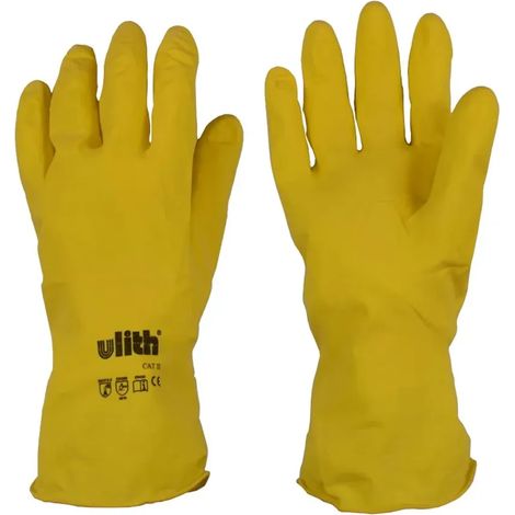 Gants industriels en latex caoutchouc taille XL/10 jaune