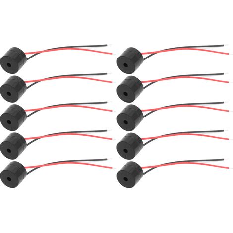 10 Avertisseurs piézo actifs filaires DC 3‑24V, connecteur buzzer électronique sonore YMD‑12095 (1/5)