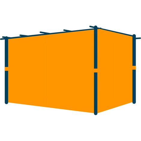 PRIMEYARD Seitenteile für Pergola Classic 3x4 m - ca. 180 g/m² Polyester - mit Schienensystem und Reißverschluss - grau