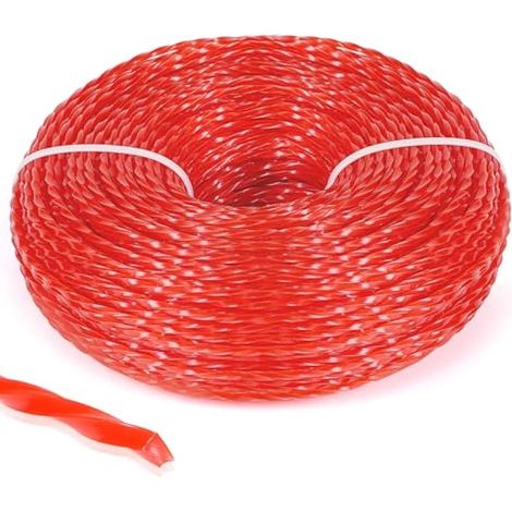Fil de rechange pour débroussailleuse en nylon 2,4 mm x 100 m, rouge foncé (1/4)