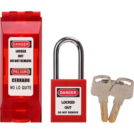 Ortviai Coffret de Sécurité pour Disjoncteurs avec Cache Transparent et Cadenas à Clé - 120x45x26mm