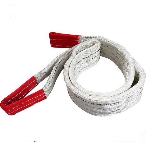 Lot de 2 sangles de levage, polyester, 4 m, 10 mm, 2 tonnes, pour grue, véhicule, marchandise
